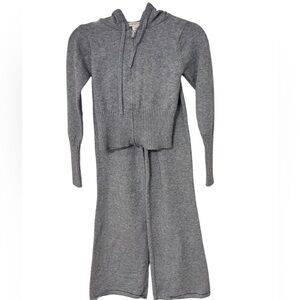 Gray Sweater Knit and Straight Pants Set